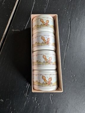 Vintage Hallmark Four Betsey Clark Napkin Rings Original Box Whimsical Artistry